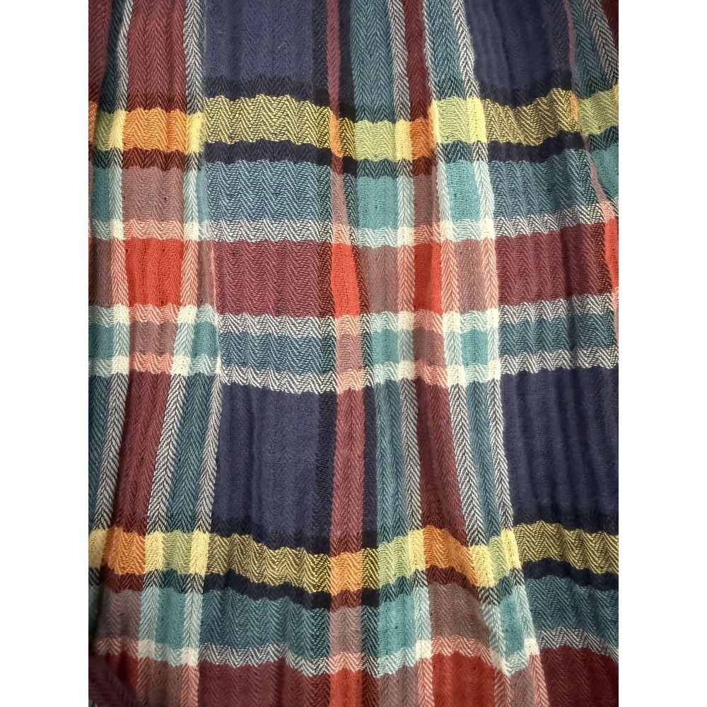 We the FREE PEOPLE New Siena Plaid Pullover TOP Small Babydoll Teal Country $118 - Picture 16 of 16